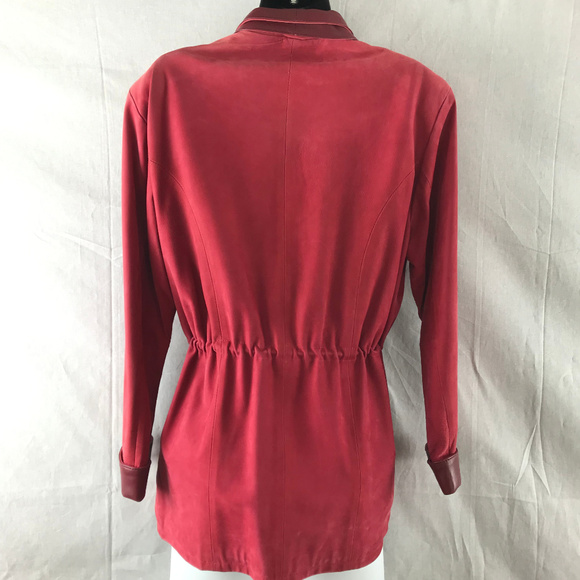 Women's XS Red 100% Soft Leather Jacket Coat - Picture 3 of 8